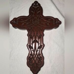 Wooden Carved Filigree Wall Cross